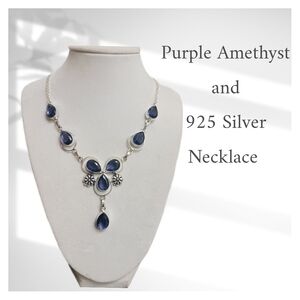 Elegant Purple Amethyst and Silver Necklace